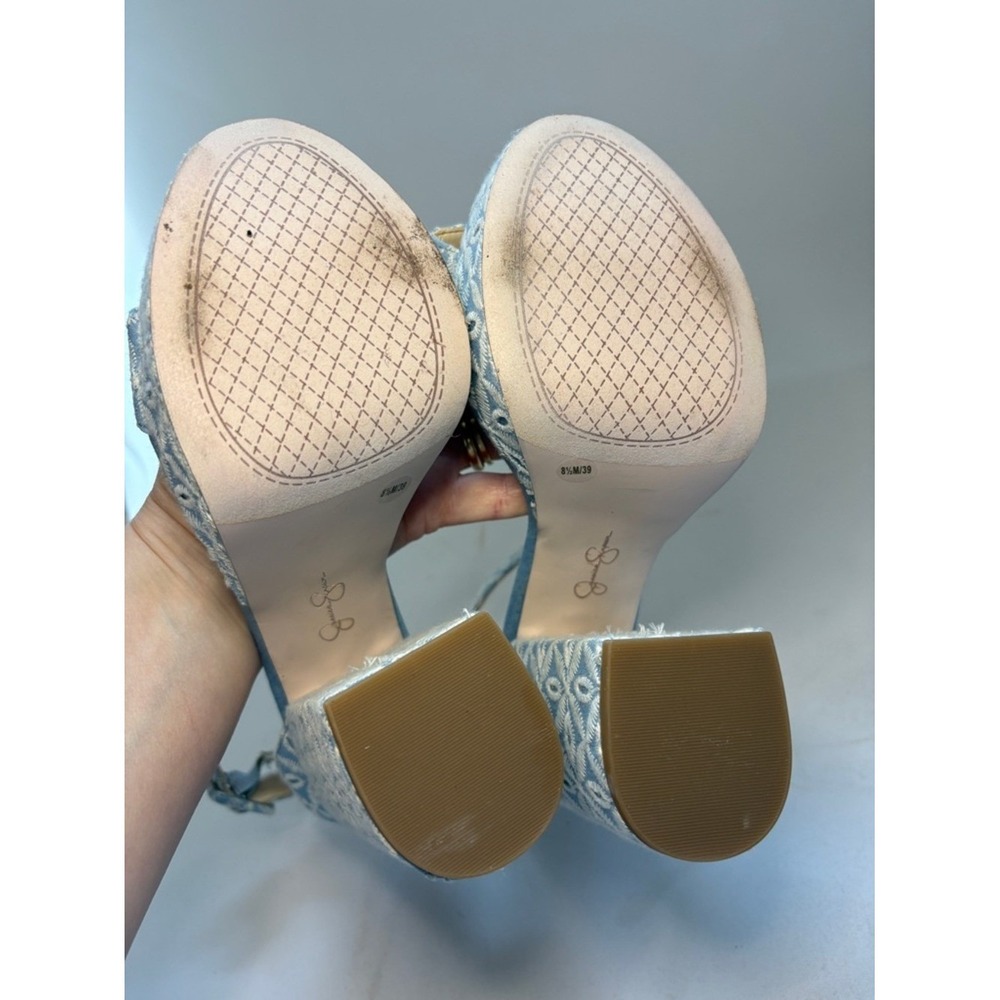 Jessica Simpson Caiya Blue Floral Jacquard Platform Heels‎ Size 8.5 - Picture 6 of 8